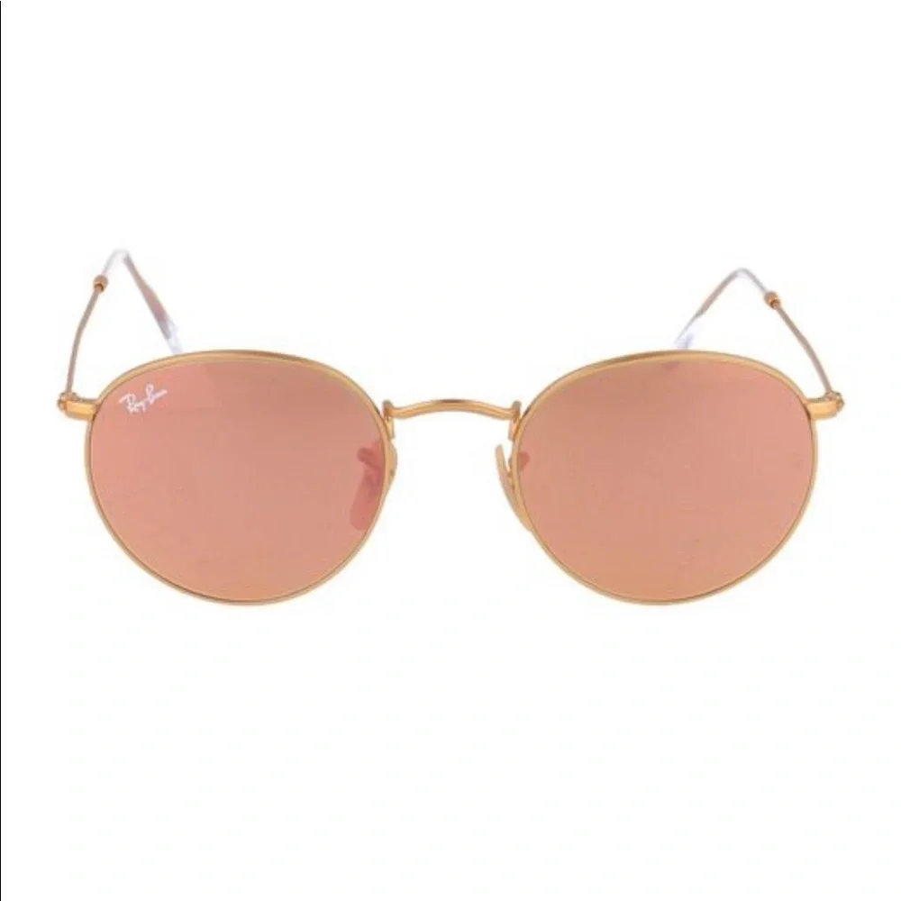 Ray-Ban Round Metal Rose/Gold Sunglasses, Small, Great Condition - Picture 1 of 5